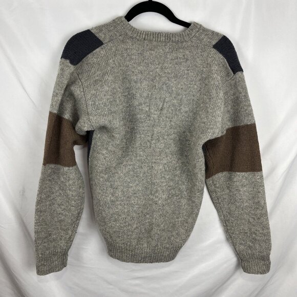Crocodile Shetland-Wool Block-Colour V-Neck Mens Sweater Size S - Picture 5 of 8